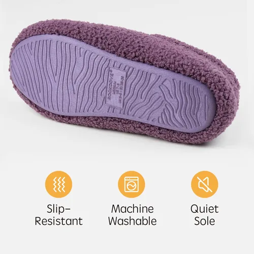 Vista 6 de RockDove - Pantuflas de vellón de estilo cerrado para mujer, ideales para interiores