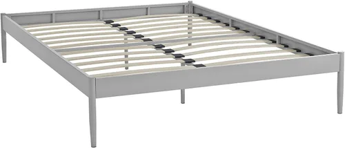 Vista 13 de Modway Elsie - Base de cama de metal con soporte de tablillas, tamaño King, color marrón