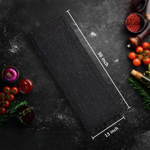 Vista 5 de Madhu International Camino de mesa de yute natural, alfombra rectangular tejida a mano de larga duración, hecha de material de yute para entradas