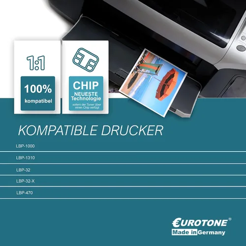 Vista 3 de Eurotone 10 polvos de repuesto para Canon LBP 1000 1310 32 470 X rellenos 1561A003 EP32