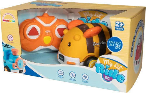 Vista 5 de MUKIKIM My Little Rides - Beatrice The Bee. El primer auto a control remoto de tu hijo. Seguro y duradero para niños de 2 años en adelante/niños