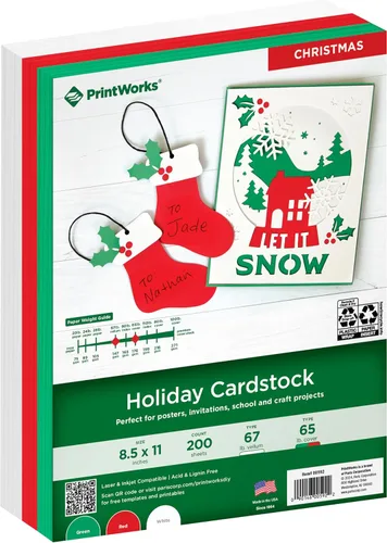 Vista 12 de PrintWorks Americana Cardstock 8.5 x 11 pulgadas – 200 hojas – Colores de cartulina rojo, blanco y azul – Ideal para proyectos escolares