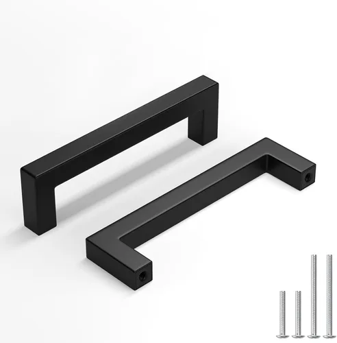 Vista 17 de homdiy Paquete de 1 tirador de gabinete negro mate de 3 pulgadas, manijas de cajón de acero inoxidable, manijas de cajón de acero inoxidable
