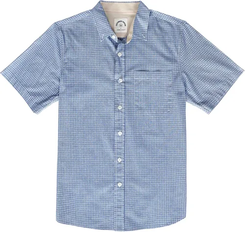 Vista 45 de Dubinik® Camisas de manga corta con botones para hombre, 100% algodón, a cuadros, camisas casuales con bolsillo