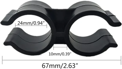 Vista 2 de Abrazadera de tubo doble SCRTB 10 piezas conexión de abrazadera de tubería, conector de poste de estante, abrazaderas de tubo de doble puerto