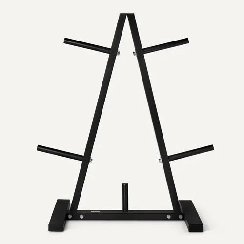 Vista 4 de Amazon Basics Estante para árbol de placas de peso, acero duradero, diseño vertical que ahorra espacio para gimnasio en casa