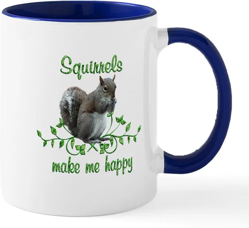 Vista 11 de CafePress Taza navideña de ardilla de 11 oz (11.0 fl oz) taza de café de cerámica