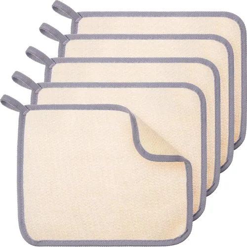 Vista 11 de Tatuo 5 paños exfoliantes para el rostro y el cuerpo, tejido de toalla para el baño, exfoliante, masaje, paño de baño para mujeres y hombres, 10.63