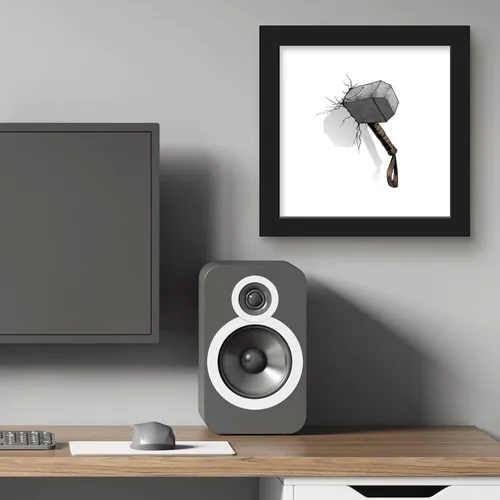 Vista 6 de Trends International Gallery Pops Marvel Comics Avengers - Póster de pared de martillo Mjolnir para pared, 12 x 12 pulgadas, versión enmarcada
