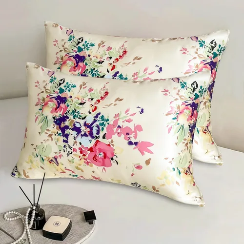 Vista 13 de Funda de almohada de seda de morera con estampado de leopardo, tamaño estándar con cremallera, ambos lados, fundas de almohada de seda pura