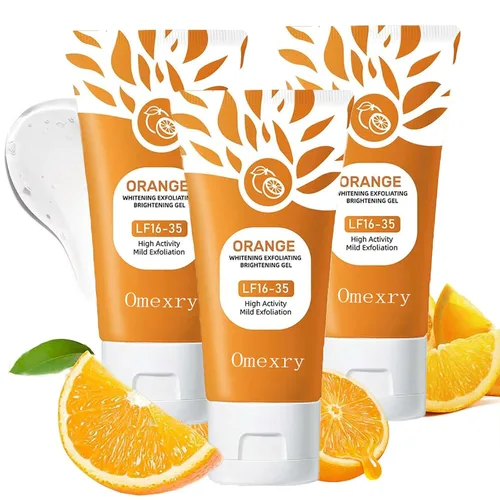 Vista 9 de Exfoliante de gel exfoliante naranja, exfoliante hidratante de limpieza profunda con enzimas, gel exfoliante purificante para cara y cuerpo