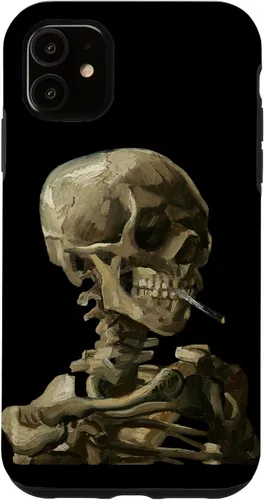 Vista 8 de iPhone 16 Vincent van Gogh Skull of a Skeleton with Burning Cigarette Case