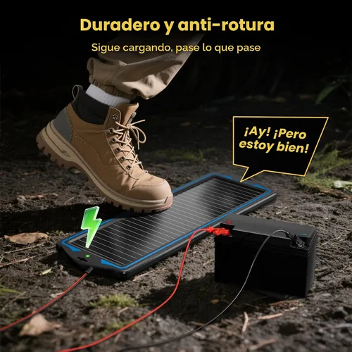 Vista 9 de SUNAPEX Carga de batería solar de 12 V: kit de panel solar portátil impermeable – Cargador de goteo de mantenimiento de batería – con controlador