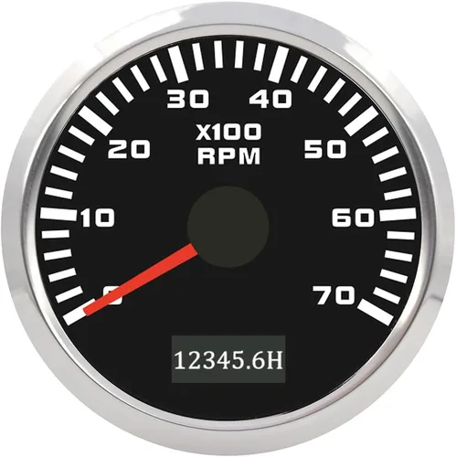 Vista 8 de ELING 52mm Generador 3000RPM Tacómetro con medidor de horas 12V 24V con retroiluminación roja