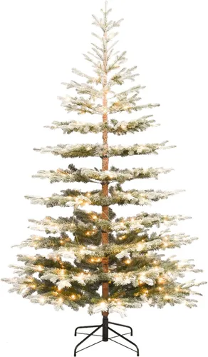 Vista 9 de Árbol de Navidad preiluminado de 7.5 pies con 450 LED blancos Árbol de capa verde