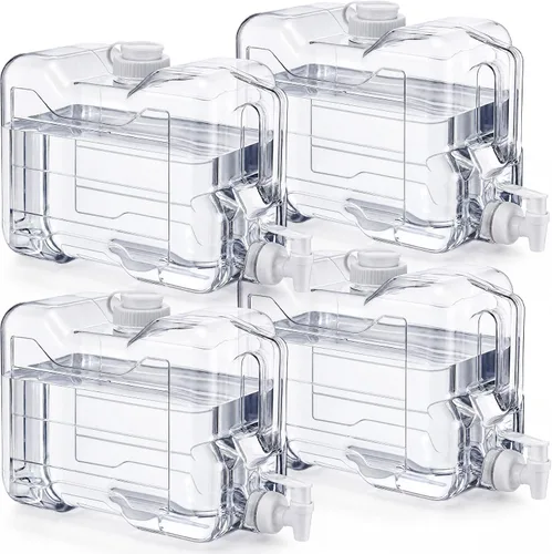 Vista 15 de Funnymoom 6 dispensadores de bebidas para refrigerador, refrigerador, botella dispensadora de agua reutilizable de plástico con espita para fiestas