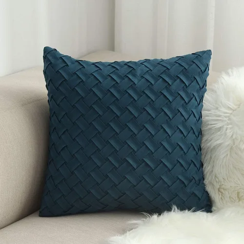 Vista 18 de vctops Funda de Almohada Decorativa con Patrón de Tejido de Canasta Boho, Gamuza Súper Suave, Funda de Cojín de Acento Cuadrada Sólida para Sillón