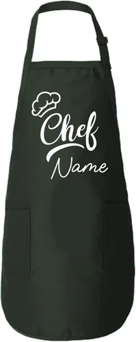 Vista 3 de Personalización Chef Delantal con Bolsillos Bordado OPCIONAL DISPONIBLE