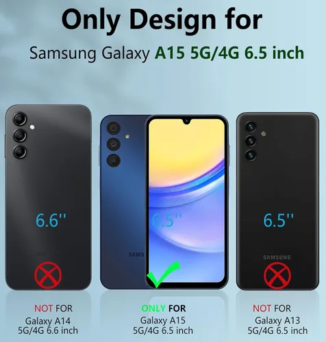 Vista 2 de FNTCASE Funda para Samsung Galaxy A15-5G: Funda para teléfono con protector de pantalla incorporado Funda protectora de silicona para teléfono