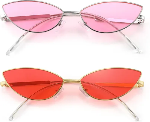 Vista 23 de FEISEDY Gafas de sol de diseñador de moda Retro pequeños pétalos forma arco templo diseño B2298