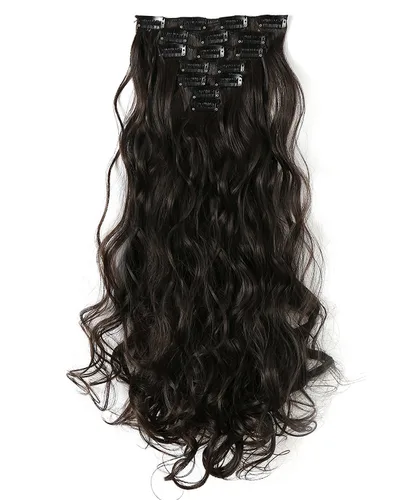 Vista 15 de OneDor® Extensiones de cabello sintético rizado de 20 pulgadas, 7 unidades, 4.53 oz (#99J rojo vino)