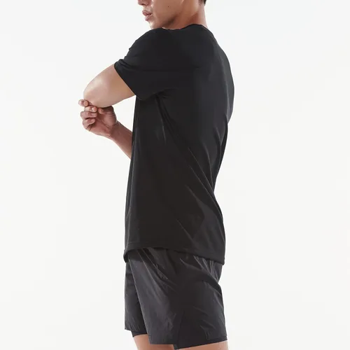 Vista 7 de LESTE Upcycling - Camiseta de manga corta con cuello redondo para hombre, entrenamiento deportivo, camiseta deportiva deportiva