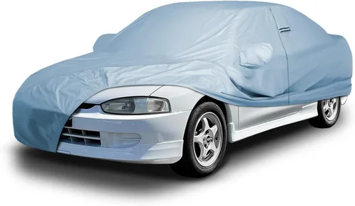 Vista 29 de iCarCover Funda de auto premium para Mitsubishi Lancer 2001-2017, resistente al agua, para todo clima, ajuste personalizado, para interior y plateado