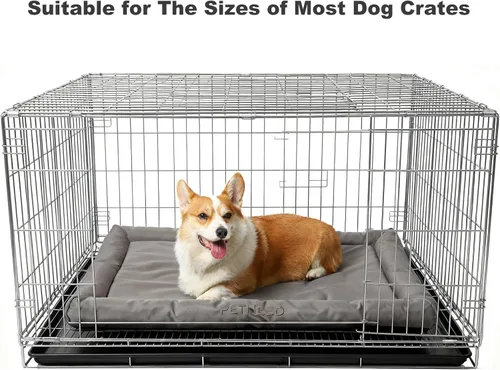 Vista 7 de Camas para perros resistentes al agua para cajas de metal, uso en interiores y exteriores, para perros de hasta 30 libras, tela Oxford 900D