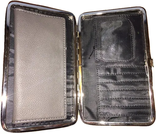 Vista 3 de Western - Monedero con cierre de hebilla para mujer, diseño de alas de ángel en 5