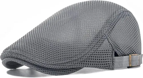 Vista 11 de Hombres Malla Newsboy Gorra plana Ivy Cabbie Newsboy Cap Negro