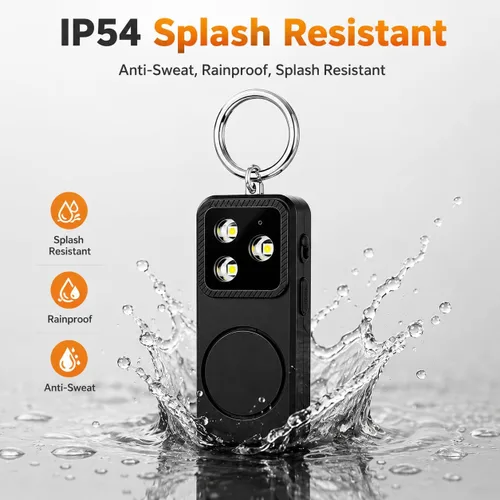 Vista 6 de Alarma de seguridad personal, sirena estroboscópica recargable de 150dB