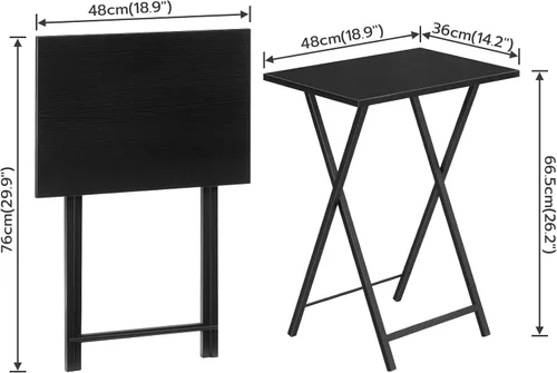 Vista 3 de HOOBRO - Mesa de Bandeja Plegable para TV, Mesa de Aperitivos Estable para Espacio Pequeño, Mesa Lateral de Sofá Portátil, Fácil Montaje