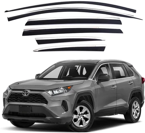 Vista 8 de AUTOCLOVER - Juego de 6 protectores de lluvia con cinta adhesiva para Toyota Rav4 2013 2014 2015 2016 2017 2018 / deflectores de ventana, persianas