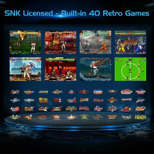 Vista 2 de UNICO Reproductor de bolsillo para juegos con 40 juegos clásicos SNK preinstalados, consola de juegos de mano, batería recargable de 3500 mAh