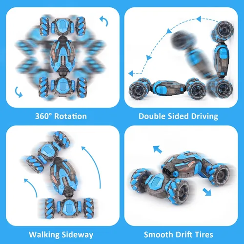 Vista 2 de Auto de acrobacias RC con detección de gestos para niños, juguetes de control remoto para niños de 5 a 7 años, 6 a 8, 9, 10, 11, 12 años, regalos