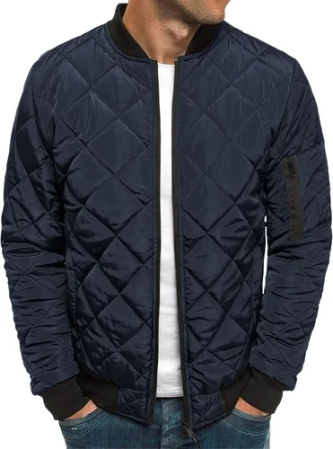 Vista 10 de Chaqueta bomber de invierno para hombre, abrigo grueso y cálido de algodón acolchado de béisbol
