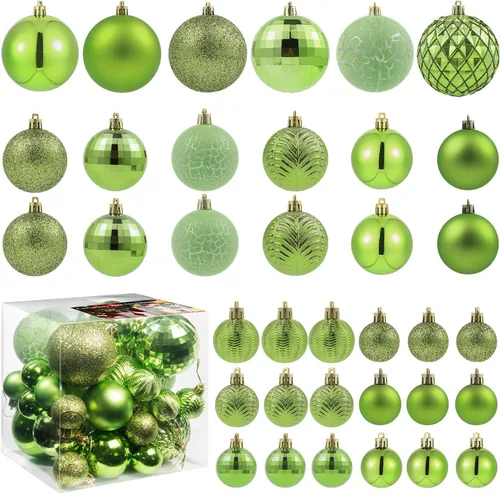 Vista 15 de LANGXUN 36 piezas de esferas de decoración de árbol de Navidad azul ácido, bolas de Navidad, decoración de Navidad 2025, adornos de Navidad