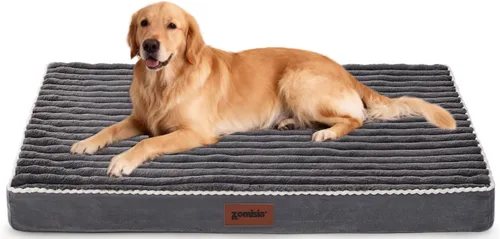 Vista 8 de ZOMISIA Cama Ortopédica para Perrera para Perros de Tamaño Grande - Cama Impermeable para Cachorros para Perrera de 36 Pulgadas con Funda de Pana