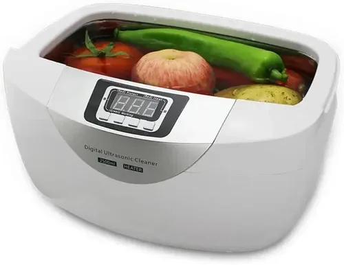 Vista 4 de Limpiador ultrasónico de 2.5L, cestas de limpiador digital ultrasónico, limpiador ultrasónico de retención de 40 kH, sistema de sincronización