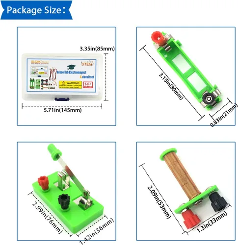 Vista 9 de EUDAX Kit de modelo de experimento de física DIY Materiales electromagnéticos Electroimán y circuito de descubrimiento de electricidad básica