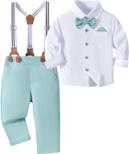 Vista 13 de SALNIER Conjunto formal de esmoquin para niños pequeños B-Negro