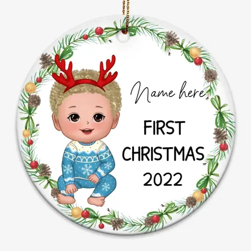 Vista 7 de Adorno personalizado para el árbol de Navidad para la primera Navidad, regalo para el nuevo padre de la madre de la protuberancia, adorno