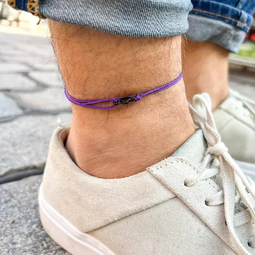 Vista 28 de Made by Nami Surfer Anklet with Snap Hook Clasp Waterproof & Adjustable Thin String Ankle Bracelets for Women and Men Handmade Jewelry for Beach and
