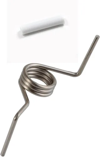 Vista 2 de 4 piezas de repuesto de resorte de puerta francesa para refrigerador GE WR02X12650 y mangas blancas Pin French Spring reemplaza para GE WR02X12651