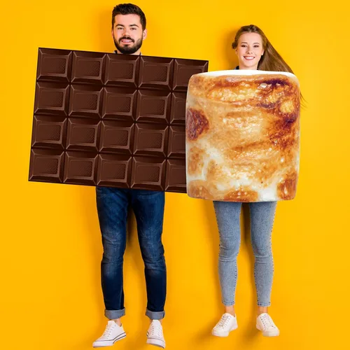 Vista 6 de 2 piezas de disfraces de pareja de Halloween para adultos, túnica