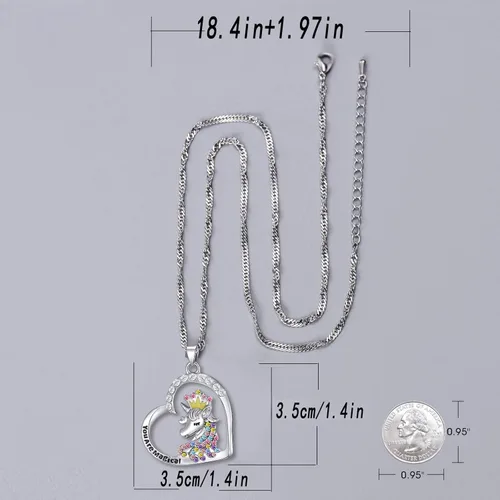Vista 6 de SYNLIN Bonitos collares para niñas adolescentes Adorable collar de cristal pastel para niñas pequeñas Regalos de unicornio y hadas Collar