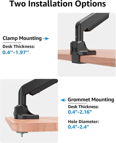 Vista 8 de MOUNTUP Soporte para monitor individual para pantalla ultraancha de 49, 45, 44, 43, 42, 40, 39, 37, 34 pulgadas, soporta 6.6-33 libras, soporte