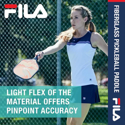 Vista 6 de FILA Accessories - Paleta de pickleball de fibra de vidrio, fibra de vidrio con núcleo de polipropileno de panal, agarre ligero y cómodo, bonitas