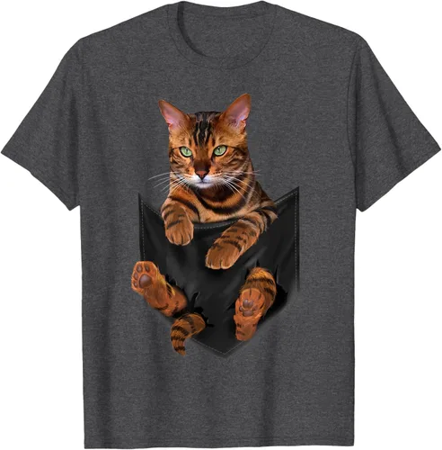 Vista 27 de Camiseta de bolsillo con estampado de tigre y gato Negro