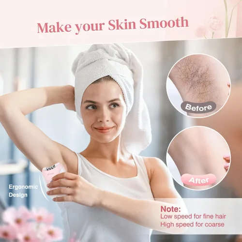 Vista 2 de Depiladora, depiladora para mujeres, depilación facial para mujeres, recargable, dispositivo de eliminación de vello de 2 velocidades con 36 pinzas